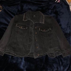 Black denim jacket w/ metal detailing